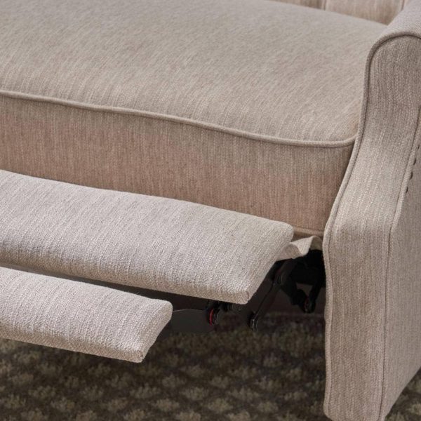Apaloosa Beige Nailhead Trim Recliner - Image 5