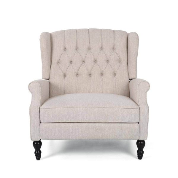 Apaloosa Beige Nailhead Trim Recliner
