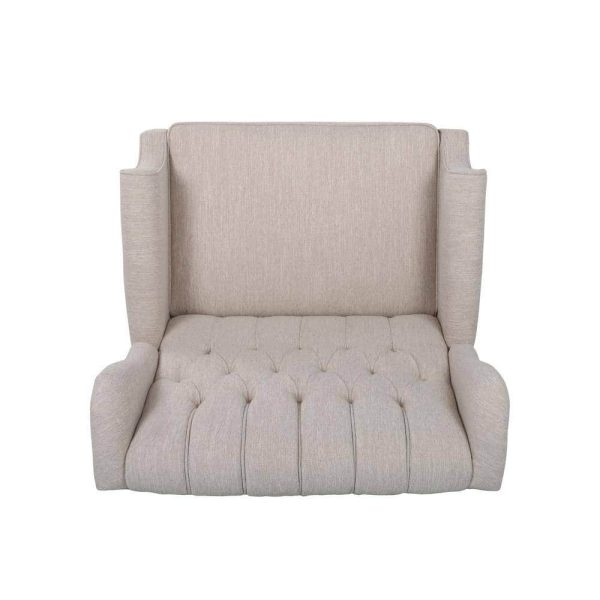 Apaloosa Beige Nailhead Trim Recliner - Image 9