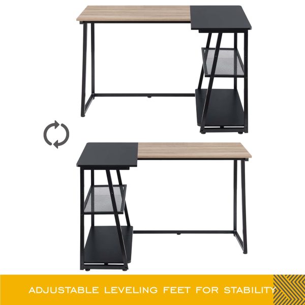 L shaped Computer Desk for Small Spaces Corner Desk Study Writing Desk Table - Image 2