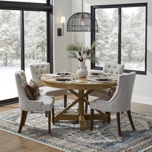 StyleWell  Bakerford Biscuit Beige Upholstered Dining Chair with Tufted Back (Set of 2) - Image 10