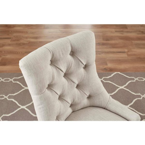 StyleWell  Bakerford Biscuit Beige Upholstered Dining Chair with Tufted Back (Set of 2) - Image 3