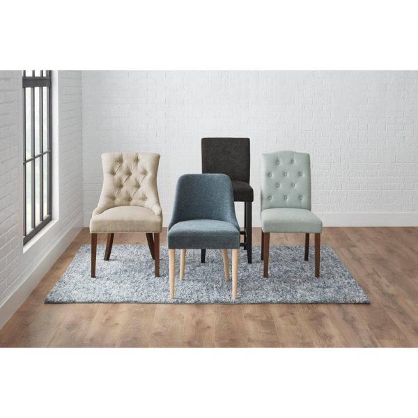 StyleWell  Bakerford Biscuit Beige Upholstered Dining Chair with Tufted Back (Set of 2) - Image 9