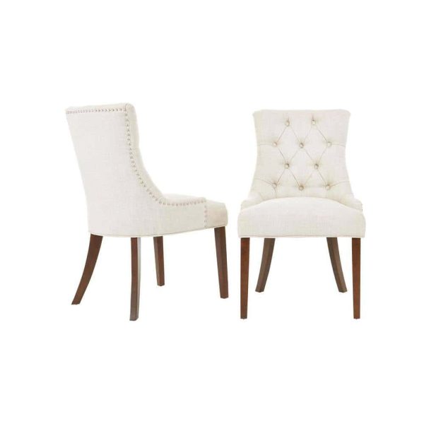 StyleWell  Bakerford Biscuit Beige Upholstered Dining Chair with Tufted Back (Set of 2) - Image 7