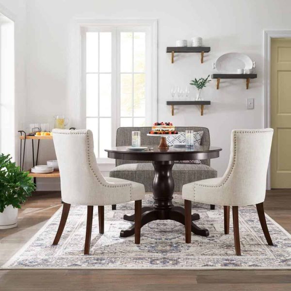 StyleWell  Bakerford Biscuit Beige Upholstered Dining Chair with Tufted Back (Set of 2) - Image 12