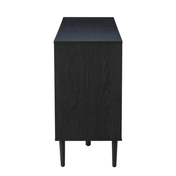 JAYDEN CREATION Mercury 56 in. Wide Black Sideboard with 3-Doors - Image 2