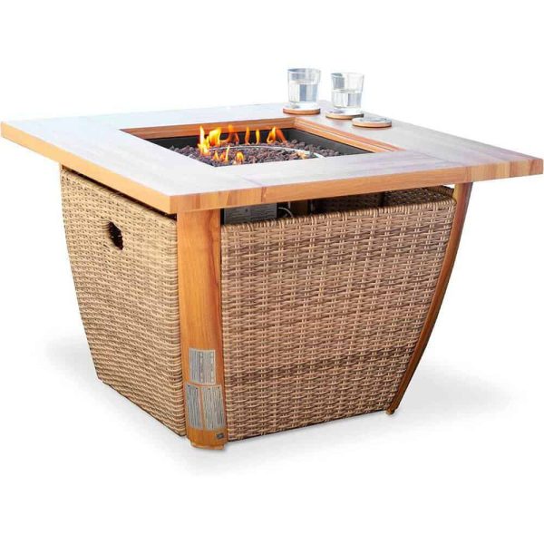 Sunjoy A302006410 AmberCove Belson 37.99 in. W Outdoor Steel Propane Firepit Table