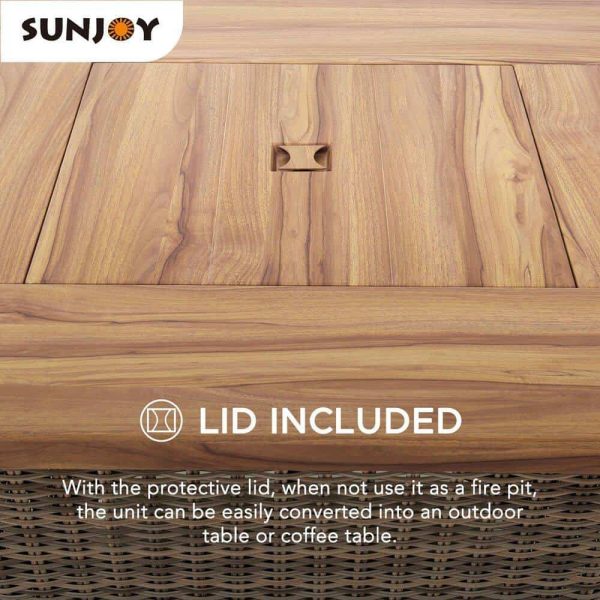 Sunjoy A302006410 AmberCove Belson 37.99 in. W Outdoor Steel Propane Firepit Table - Image 6