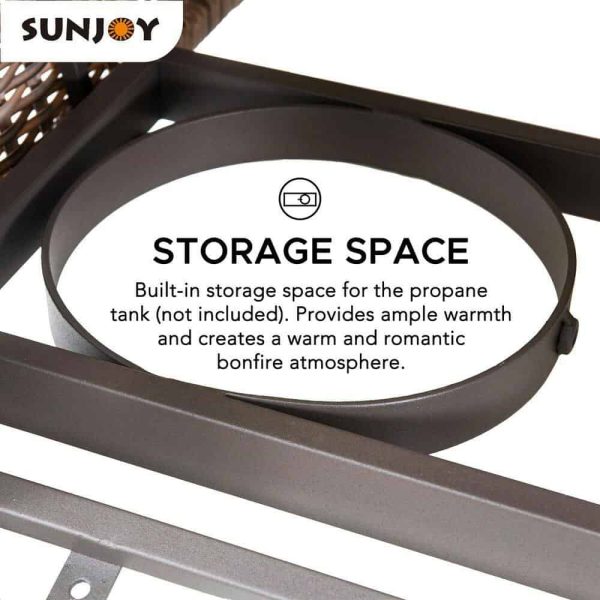 Sunjoy A302006410 AmberCove Belson 37.99 in. W Outdoor Steel Propane Firepit Table - Image 7