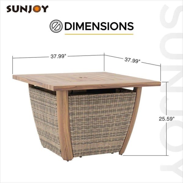 Sunjoy A302006410 AmberCove Belson 37.99 in. W Outdoor Steel Propane Firepit Table - Image 4