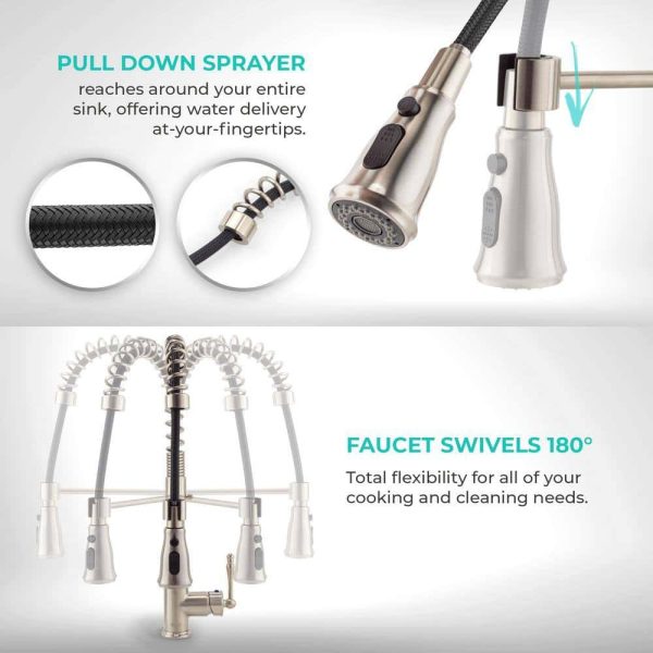 AKDY Handmade All-in-One Topmount Stainless Steel 33 in. x 22 in. Single Bowl Kitchen Sink w/ Spring Neck Faucet, Accessory - Image 7