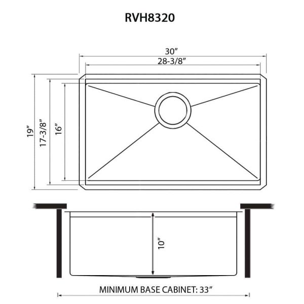 Ruvati Roma Pro 16 Stainless Steel Gauge 30 in Single Bowl Undermount Workstation Rounded Corners Ledge Kitchen Sink - Image 5