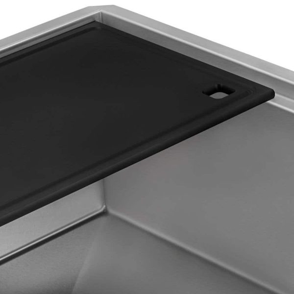 Ruvati RVH8597 33-inch Workstation Slope Bottom Offset Drain Undermount 16 Gauge Kitchen Sink - Image 2