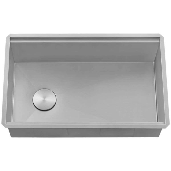 Ruvati RVH8597 33-inch Workstation Slope Bottom Offset Drain Undermount 16 Gauge Kitchen Sink - Image 12