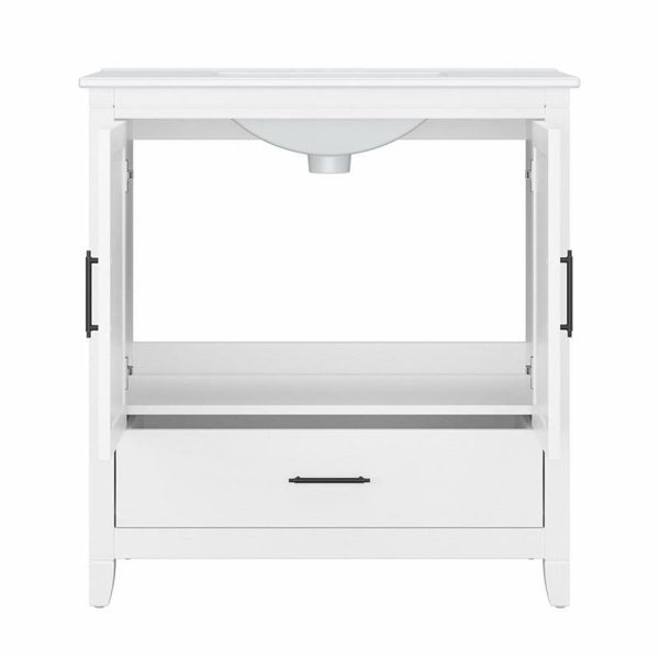 Furniture Key West 32W Bathroom Vanity with Sink in White Ash - Image 5