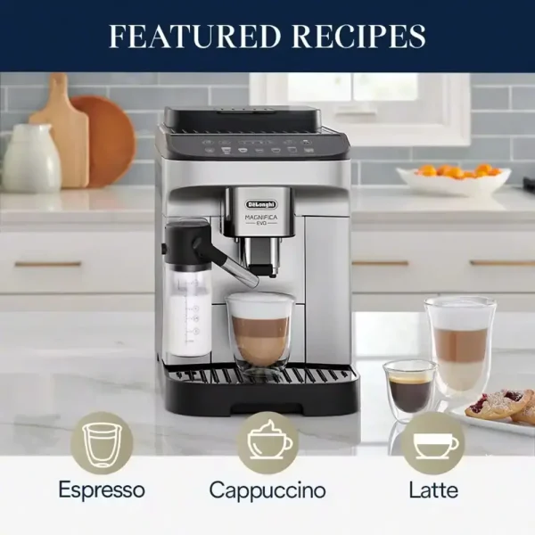 Magnifica Evo Coffee and Espresso Machine   Silver - Image 4