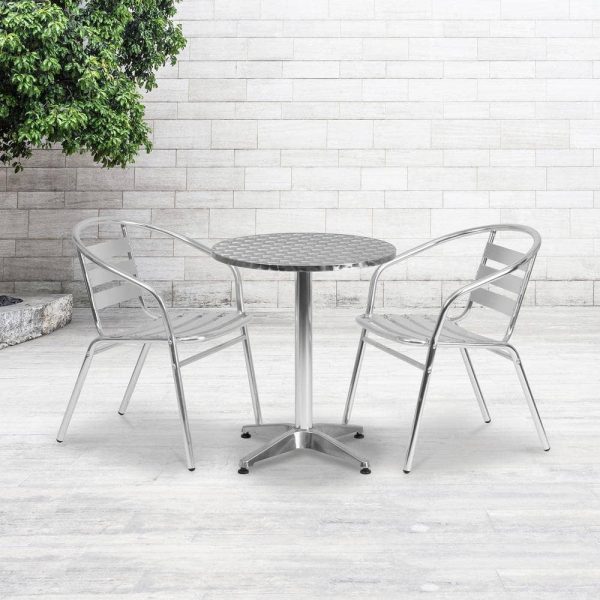 Carnegy Avenue  3-Piece Metal Round Outdoor Bistro Set in Aluminum - Image 5