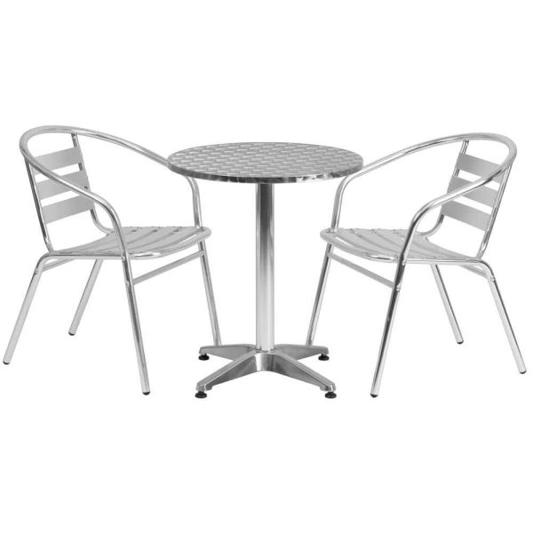 Carnegy Avenue  3-Piece Metal Round Outdoor Bistro Set in Aluminum - Image 2