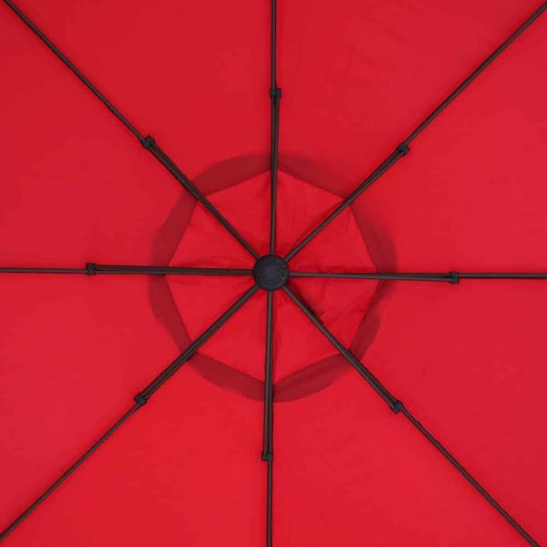 CASAINC 12 ft. Cantilever Umbrella Large Outdoor Heavy-Duty Offset Hanging Patio Umbrella with Base in Red - Image 8