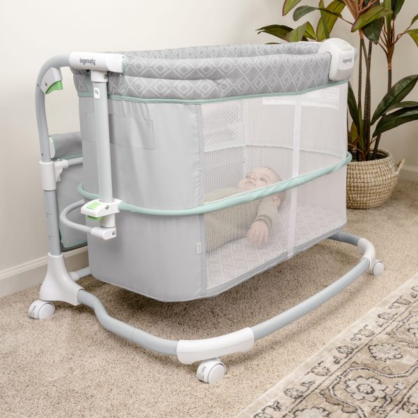 Ingenuity Dream   Grow Bedside Baby Bassinet 2-Mode Crib 0-12 Months, Adjustable Height   Tesse (Green) - Image 6