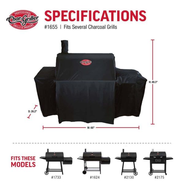 Char-Griller 1733 Smokin  Champ Charcoal Grill Offset Smoker in Black - Image 5