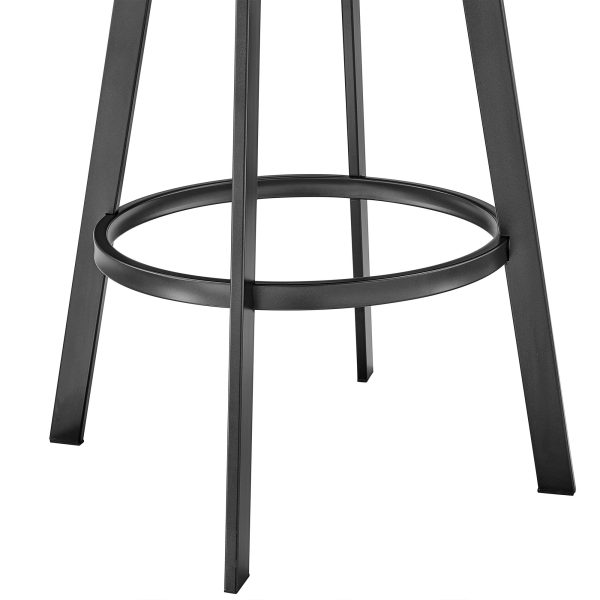 Chelsea 25  Black Faux Leather Metal Swivel Counter Stool - Image 5