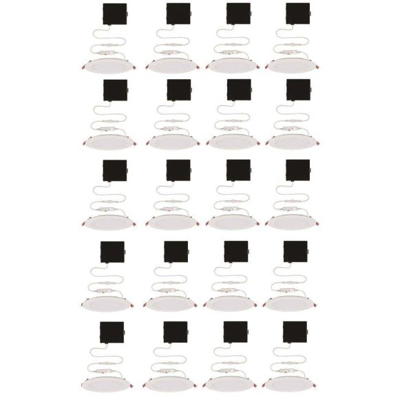 Commercial Electric 6 in. Selectable New Construction and Remodel Ultra Slim Canless Recessed Integrated LED Kit (20-Pack)