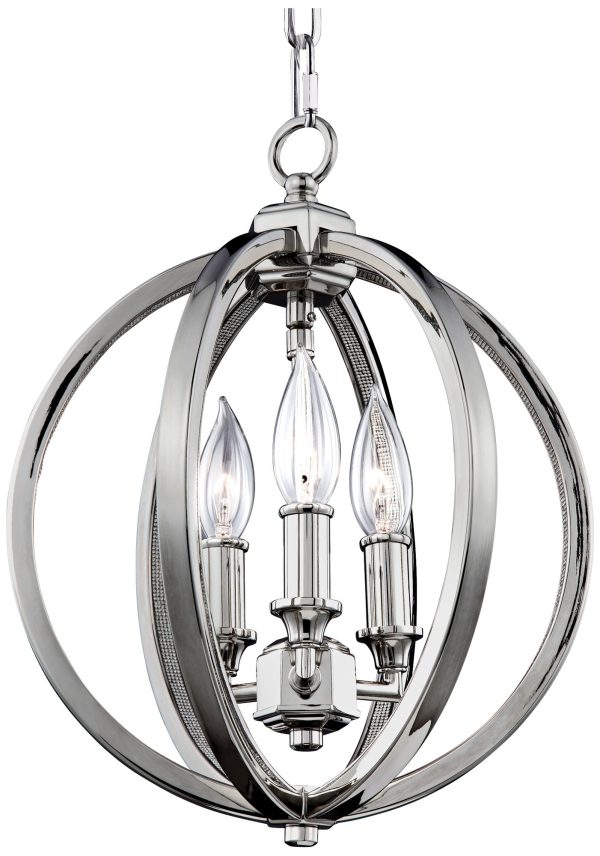 Generation Lighting Corinne 11 1/4  Wide Orb Globe Nickel and Crystal Mini Pendant - Image 2