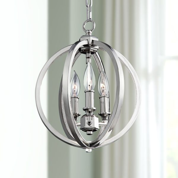 Generation Lighting Corinne 11 1/4  Wide Orb Globe Nickel and Crystal Mini Pendant