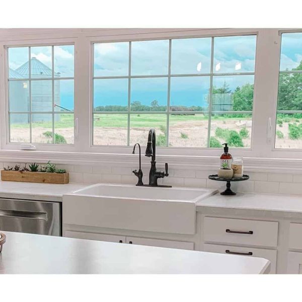SINKOLOGY Josephine 34 in. 1-Hole Quick-Fit Farmhouse Apron Front Drop-in Single Bowl Crisp White Fireclay Kitchen Sink - Image 6