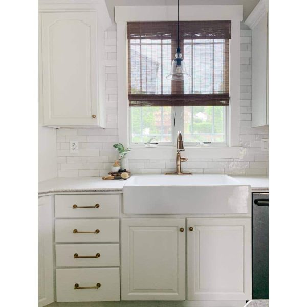 SINKOLOGY Josephine 34 in. 1-Hole Quick-Fit Farmhouse Apron Front Drop-in Single Bowl Crisp White Fireclay Kitchen Sink - Image 2