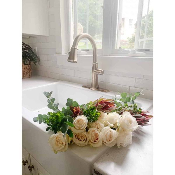 SINKOLOGY Josephine 34 in. 3-Hole Quick-Fit Farmhouse Apron Front Drop-in Single Bowl Crisp White Fireclay Kitchen Sink - Image 7