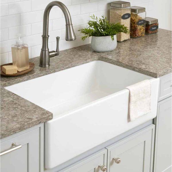 SINKOLOGY SK499-30FC Bradstreet II 30 in. Farmhouse Apron Front Undermount Single Bowl Crisp White Fireclay Kitchen Sink - Image 8