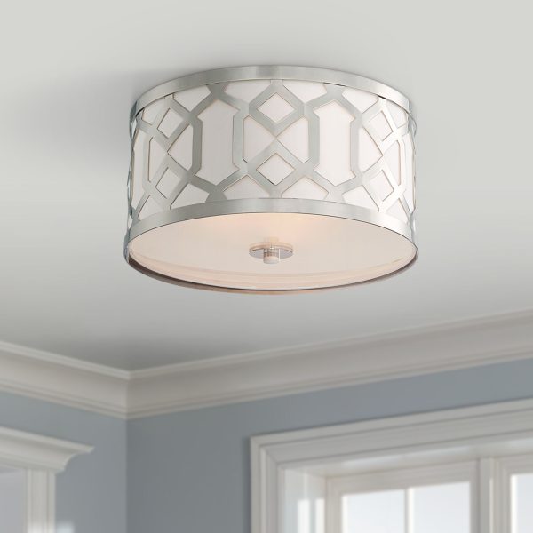 Crystorama Jennings 16 1/4  Wide Nickel Ceiling Light