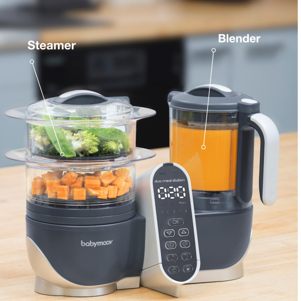 Babymoov Duo Meal Station: 6-in-1 Food Processor, Grey - Image 2