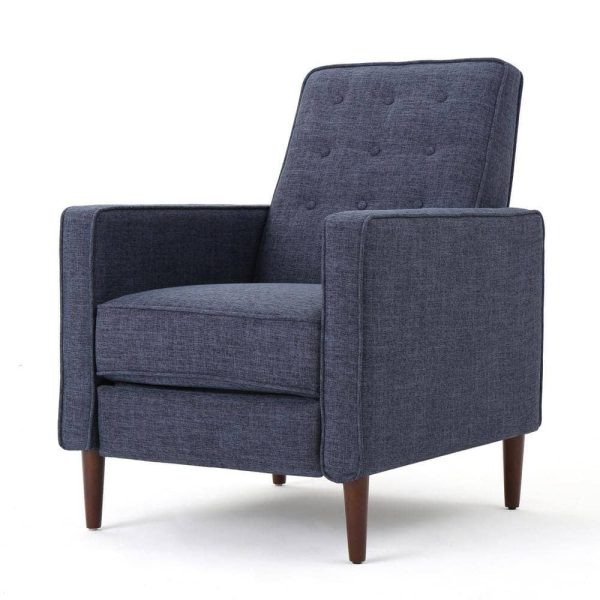 Mervynn Modern Dark Blue Polyester Club Chair Recliners (Set of 2) - Image 12