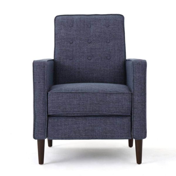 Mervynn Modern Dark Blue Polyester Club Chair Recliners (Set of 2) - Image 11