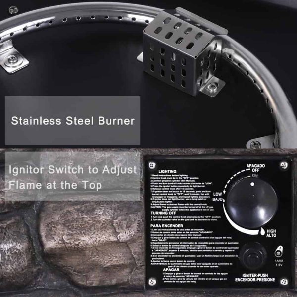 PG0601-04-5 Outdoor Propane Gas Fire Pit 31 in. Square Fire Table for Outside Patio with Free Lava Rocks and Cover - Image 2
