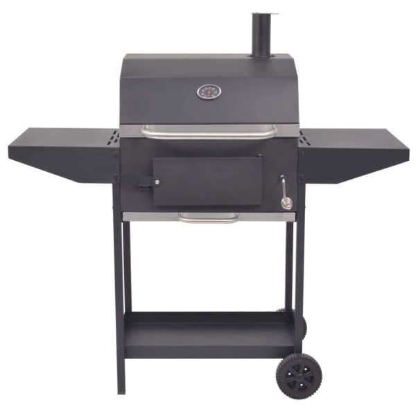 BBQ Charcoal Smoker with Bottom Shelf Black - Image 3