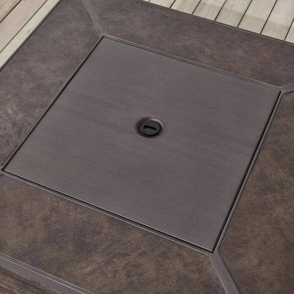 Bay Peyton 35B 1 PC Peyton 35 in. W x 24 in. H Square MGO Liquid Propane Fire Pit in Distressed Brown - Image 6