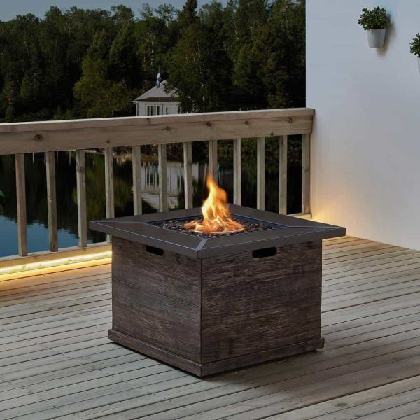 Bay Peyton 35B 1 PC Peyton 35 in. W x 24 in. H Square MGO Liquid Propane Fire Pit in Distressed Brown - Image 10