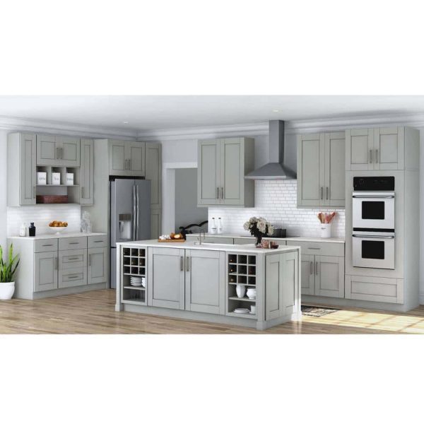 Bay Shaker 18 in. W x 24 in. D x 34.5 in. H Assembled Pull-Out Waste Bin Base Kitchen Cabinet in Dove Gray - Image 10