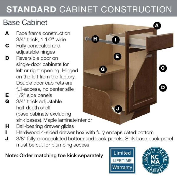 Bay Shaker 18 in. W x 24 in. D x 34.5 in. H Assembled Pull-Out Waste Bin Base Kitchen Cabinet in Dove Gray - Image 4