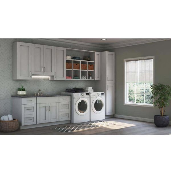 Bay Shaker 18 in. W x 24 in. D x 34.5 in. H Assembled Pull-Out Waste Bin Base Kitchen Cabinet in Dove Gray - Image 8