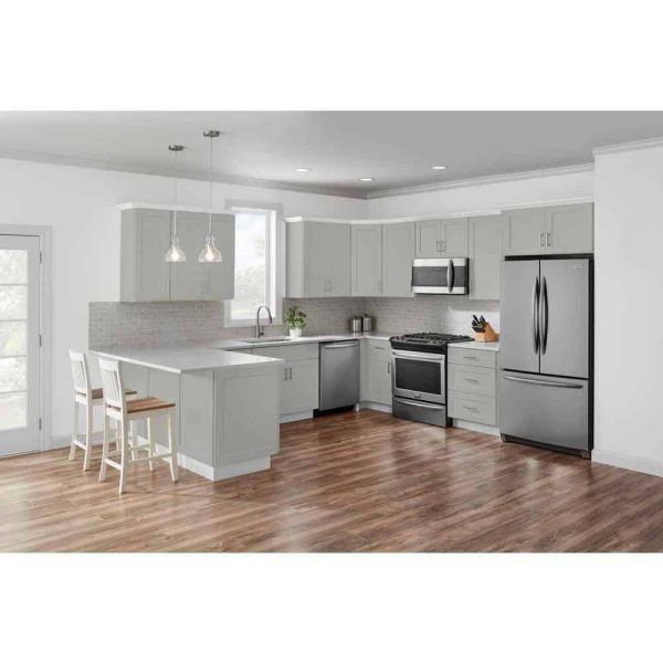 Bay P188424-G Avondale 18 in. W x 24 in. D x 84 in. H Ready to Assemble Plywood Shaker Pantry Kitchen Cabinet in Dove Gray - Image 3