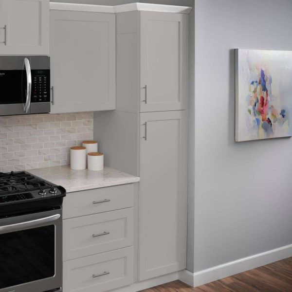 Bay P188424-G Avondale 18 in. W x 24 in. D x 84 in. H Ready to Assemble Plywood Shaker Pantry Kitchen Cabinet in Dove Gray - Image 2