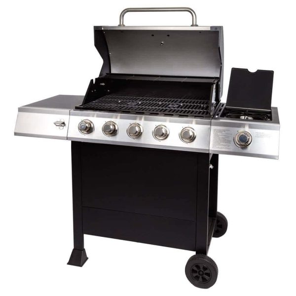 DGB515SDP-D 5-Burner Open Cart Propane Gas Grill in Stainless Steel with Side Burner - Image 5