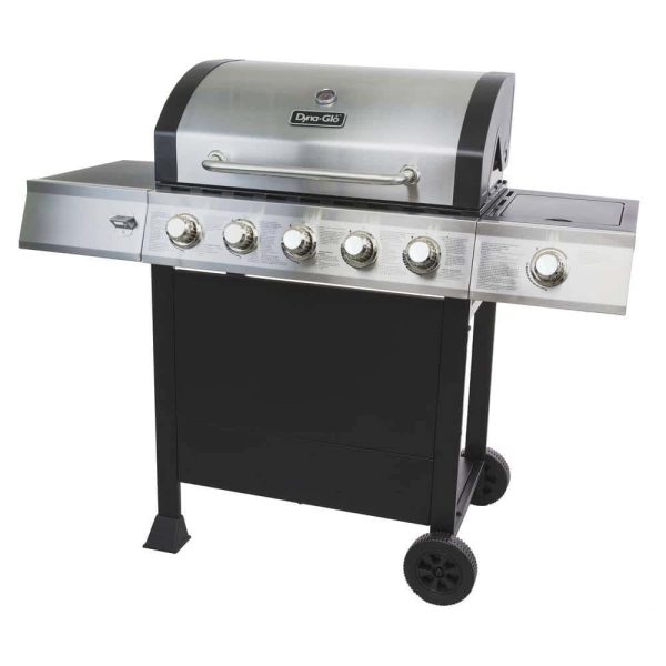 DGB515SDP-D 5-Burner Open Cart Propane Gas Grill in Stainless Steel with Side Burner - Image 3