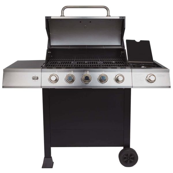 DGB515SDP-D 5-Burner Open Cart Propane Gas Grill in Stainless Steel with Side Burner - Image 4
