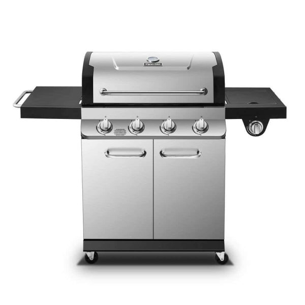 DGP483SSP-D Premier 4-Burner Propane Gas Grill in Stainless Steel with Side Burner